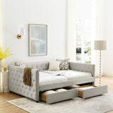 Upholstered Full Size Daybed with Two Drawers