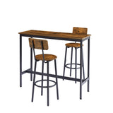 Bar Table Set with 2 Bar stools (Rustic Brown)