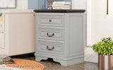 Nightstand with 3 Drawers and USB Charging Ports