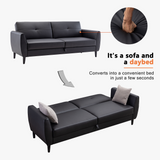Black Folding Flat folding Sofa Bed with Storage Box