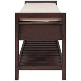 TREXM  Shoe Rack with Cushioned Seat and Drawers, Multipurpose Entryway Storage Bench (Espresso)