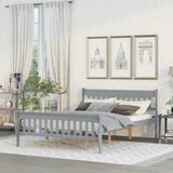 Sleigh Queen Size Wood Platform Bed  for Gray color