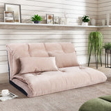 Orisfur. Lazy Sofa Adjustable Folding Futon Sofa Video Gaming Sofa with Two Pillows