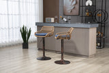 COOLMORE Swivel Bar Stools Set of 2 Adjustable Counter Height Chairs with Footrest for Kitchen, Dining Room 2PC/SET