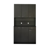 Tall Kitchen Cabinet, with 6-Doors, 1-Open Shelves and 1-Drawer