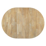Round Extendable Dining Table with 16" Leaf Wood Kitchen Table