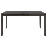 6-Piece Kitchen Dining Table Set Wooden Rectangular Dining Table, 4 Fabric Chairs and Bench Family Furniture (Grey)