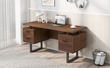 Home Office Computer Desk with Drawers/Hanging Letter-size Files