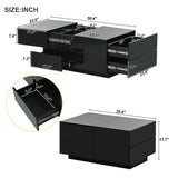 Extendable Coffee Table with 4 Drawers with Hidden Storage Compartment