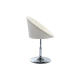 Hengming Round Tufted Back Chair Living Room Chair Contemporary Height Adjustable Vanity Chair 360° Swivel Accent Chair Modern Look, White