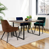 Industrial Rectangular Dining Table, Walnut & Black