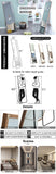 Brown Solid Wood Frame Full-length Mirror, Dressing Mirror, Bedroom Home Porch, Decorative Mirror, Clothing Store, Floor Mounted Large Mirror, Wall Mounted.65"*23"