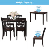 5-Piece Dining Table Set and Chairs Black