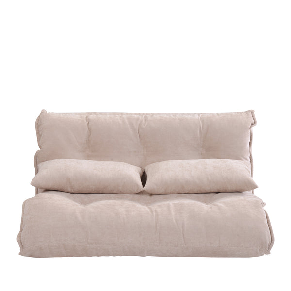 Orisfur. Lazy Sofa Adjustable Folding Futon Sofa Video Gaming Sofa with Two Pillows