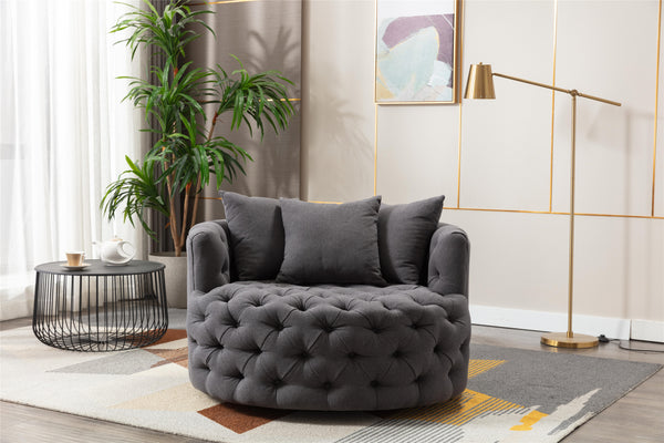 Coolmore Modern swivel accent chair  barrel chair  for hotel living room / Modern  leisure chair  Grey