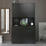 Tall Kitchen Cabinet, with 6-Doors, 1-Open Shelves and 1-Drawer