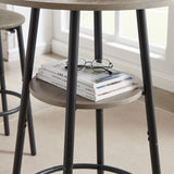JHX Bar Table Set with 2 Bar stools PU Soft seat with backrest