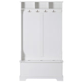 Hall Tree with 4 Hooks and Hinged Lid, Coat Hanger, Entryway Bench, Storage Bench