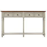 TREXM Console Table Sofa Table with Storage for Entryway with Drawers and Shelf (Antique Grey)