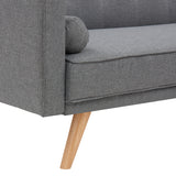 Dark Grey Double Corner Folding Sofa Bed, Two Throw Pillows