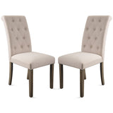 Orisfur. Aristocratic Style Dining Chair Noble and Elegant Solid Wood Tufted Dining Chair Dining Room Set (Set of 2)