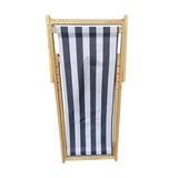 populus wood sling chair blue Stripe Broad blue Stripe （color: Dark blue）folding chaise lounge chair