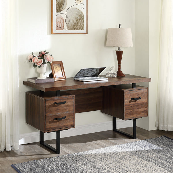 Home Office Computer Desk with Drawers/Hanging Letter-size Files