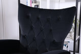 Mid Century Modern Velvet Upholstered Rocking Chair Padded Seat for Living Room Bedroom