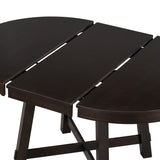 Round Extendable Dining Table with 16" Leaf Wood Kitchen Table