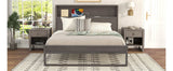 Queen 3-Piece Bedroom Set Platform Bed with Two Nightstands