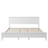 White Solid Wood 3 Pieces King Bedroom Sets (King Bed + end table +dresser)