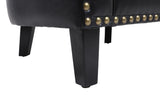 COOLMORE accent Barrel chair living room chair with nailheads and solid wood legs  Black  pu leather