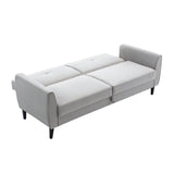 Grey Modern flat  Sofa Bed with Storage Box for Compact Living Space