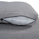 Light Grey Sectional Sofa with Ottoman