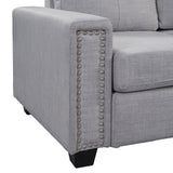 Light Grey Sectional Sofa with Ottoman