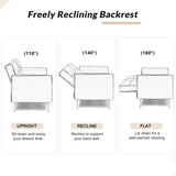 White Convertible Folding Futon Sofa Bed for Compact Living Space