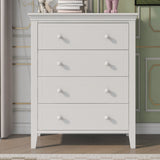 3 Pieces Traditional Concise Style White Bedroom Sets, Nightstand+Chest+Full Bed