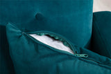 COOLMORE  Velvet  Sofa , Accent sofa .loveseat sofa with rose gold metal feet  and  Teal  Velvet