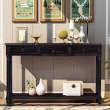 TREXM Console Table Sofa Table with Drawers for Entryway with Projecting Drawers and Long Shelf (Espresso)