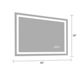 LED Bathroom Mirror 48x 36  Inch with lights, anti-Fog & Dimming Led Bathroom Vanity Mirror