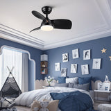 28 In Intergrated LED Ceiling Fan Lighting with Black ABS Blade