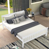 Sleigh Queen Size Wood Platform Bed  for White color