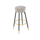 Counter Height Bar Stools Set of 2, Velvet Kitchen Stools Upholstered Dining Chair Stools 24 Inches Height with Golden Footrest for Kitchen Island Coffee Shop Bar Home Balcony,