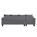 Sectional Sofa Set for Living Room with L Shape  Chaise Lounge ,cup holder and  Left  Hand with Storage Chaise  Modern 4 Seat (Grey) 
--LEFT CHAISE WITH STORAGE