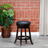 24" Counter Stool, Natural Finish, Saddle Leather Seat