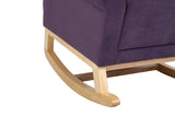 Baby Room High Back Rocking Chair Nursery Chair , Comfortable Rocker Fabric Padded Seat ,Modern High Back Armchair