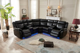 Power reclining Sectional W/LED strip Black Color