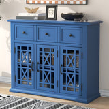 U-style Wood 35.4" Storage Cabinet with 3 Doors, 3 Drawers and Interior Shelf, Entryway Kitchen Dining Room