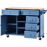 kitchen cart with Rubber wood desktop rolling mobile kitchen island with storage