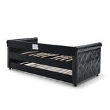 Daybed with Trundle Upholstered Tufted Sofa Bed